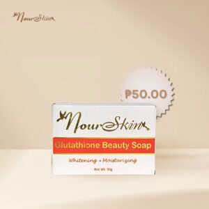 Photo of NourSkin Glutathione Soap under soft studio lighting.
