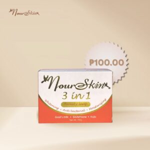 NourSkin 3-in-1 Soap – Kojic + Glutathione + Goat’s Milk (100g)