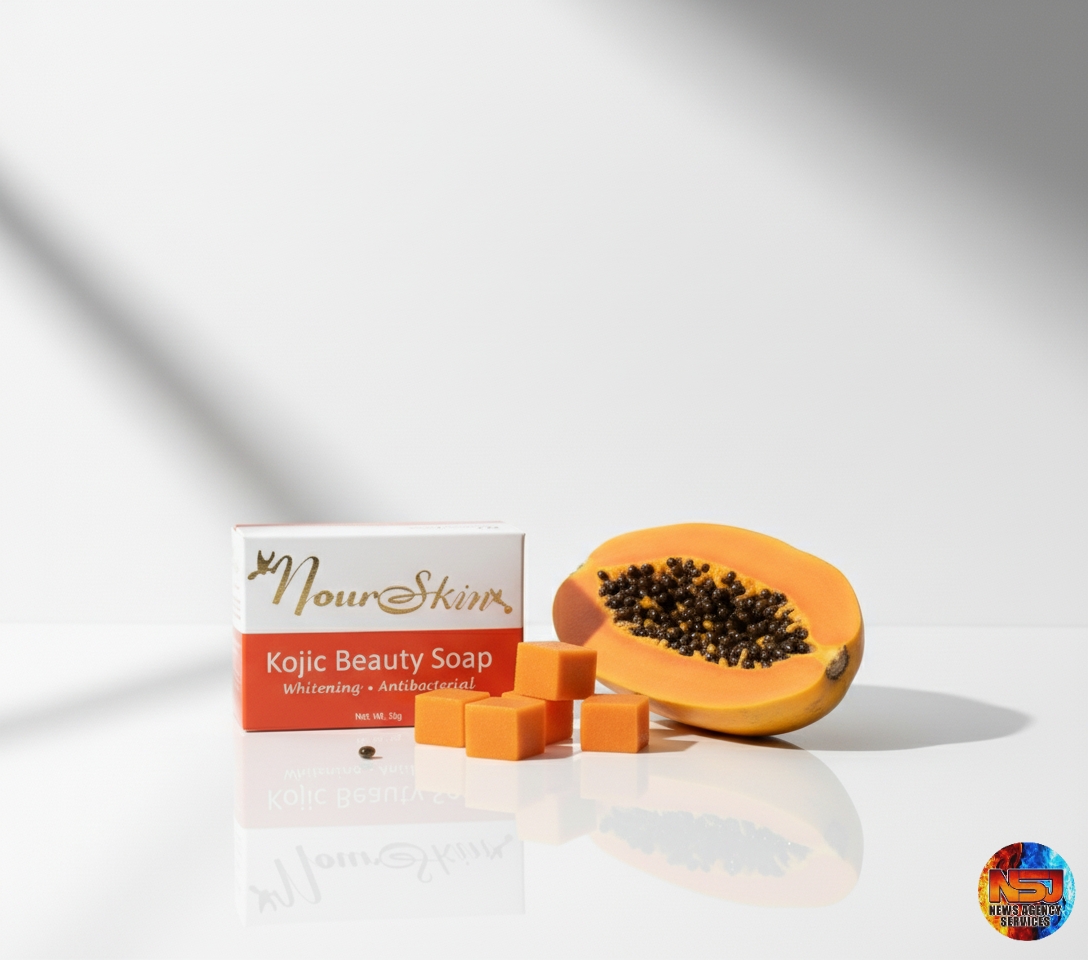 A box of Kojic Beauty Soap with a plain and aesthetic white background